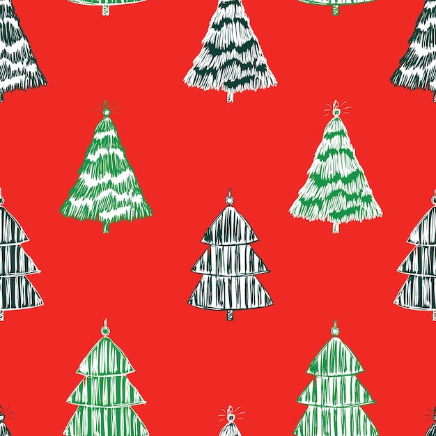 Seamless background from christmas trees