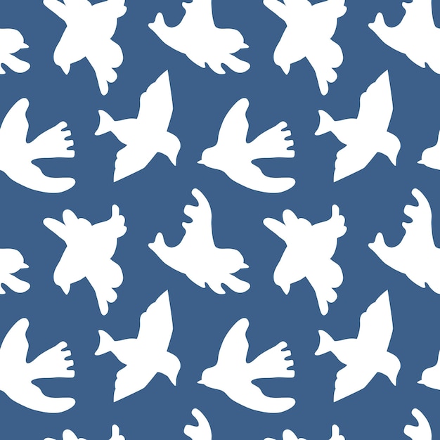 Seamless background pattern with silhouette birds