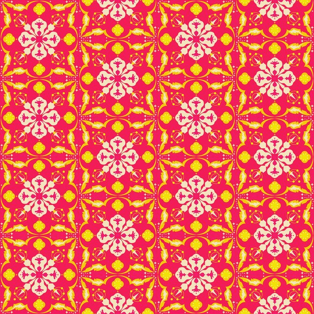 Seamless Background Retro Garden Nature Aboriginal Floral Damask Traditional Pattern Art	