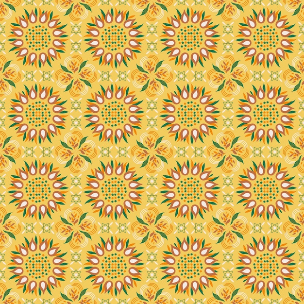 Seamless Background Retro Garden Nature Aboriginal Floral Damask Traditional Pattern Art