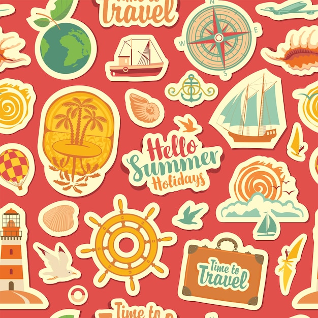 seamless background on the theme of travel