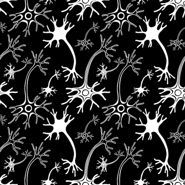 Seamless background of the various neurons