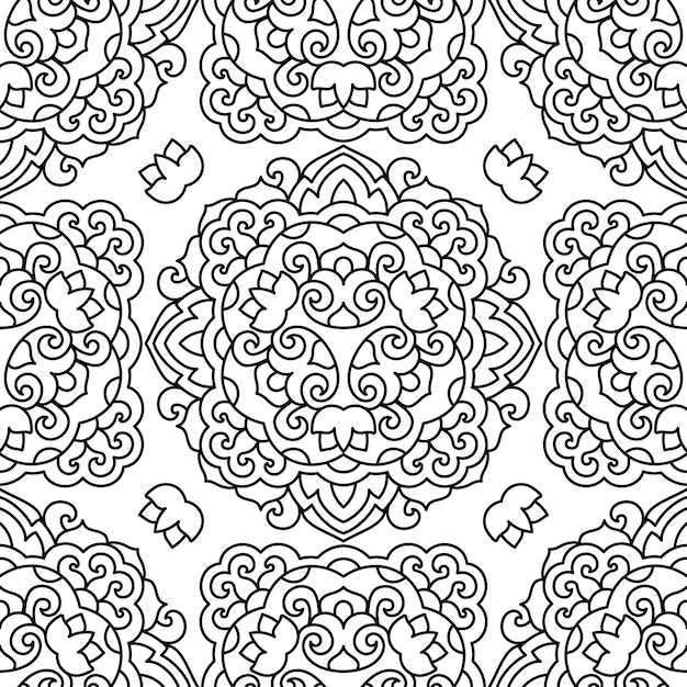 Seamless background with abstract ethnic pattern.