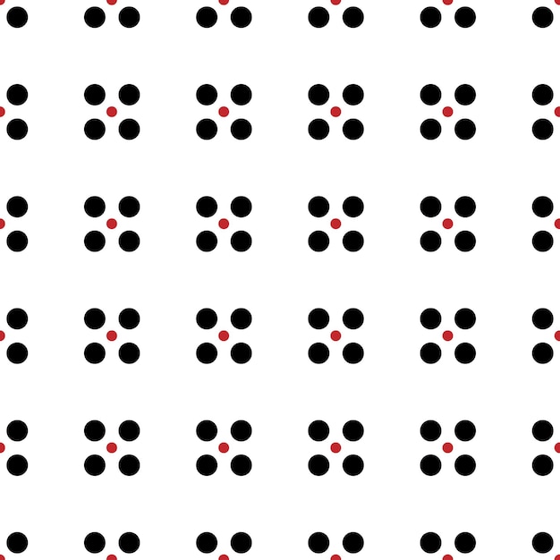 Seamless background with black and red dots