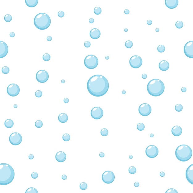 Seamless Background with Blue Water Bubbles