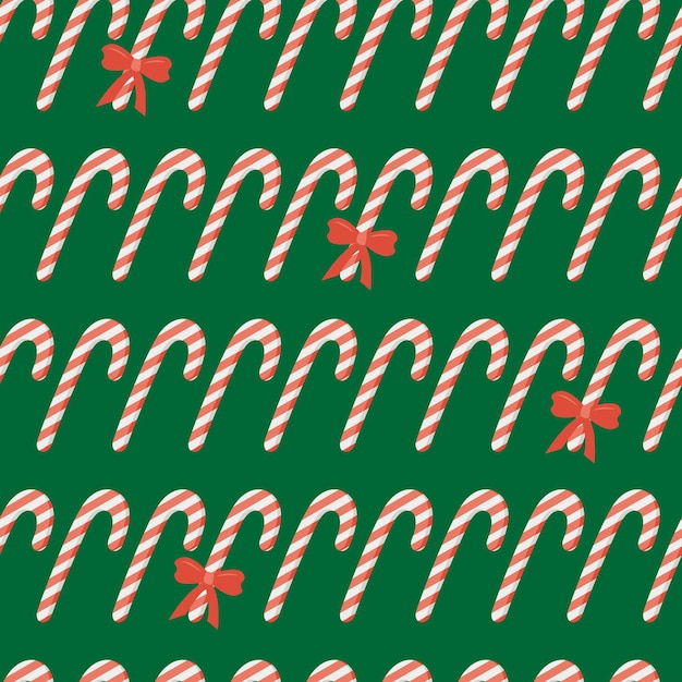 Seamless background with Christmas candies with red bow Endless Vector illustration