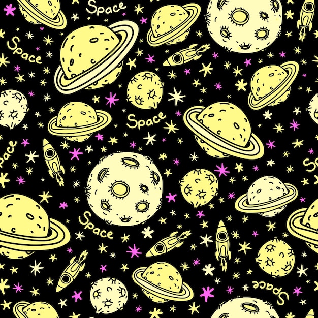 Seamless background with doodle-style space