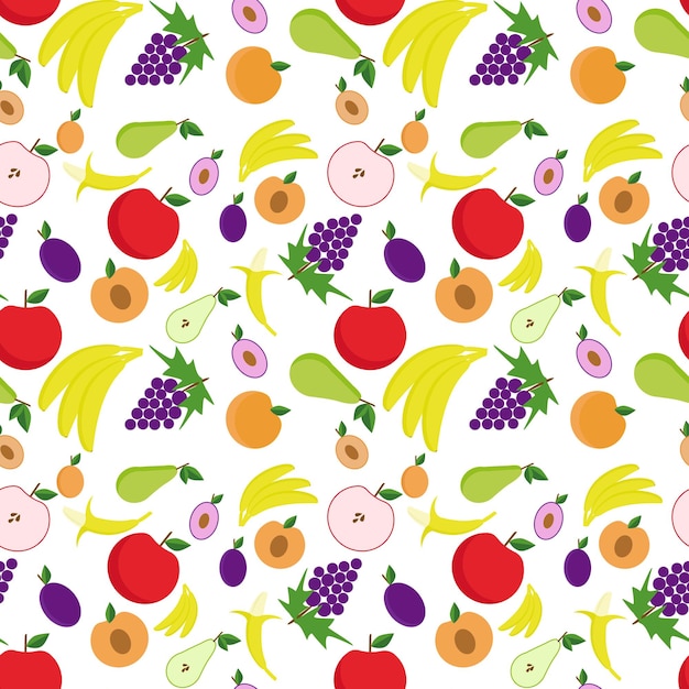 Seamless background with fruits vector illustration