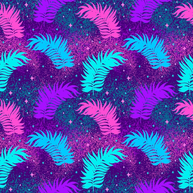 Seamless background with palm leaves Bright repeating texture for fabric