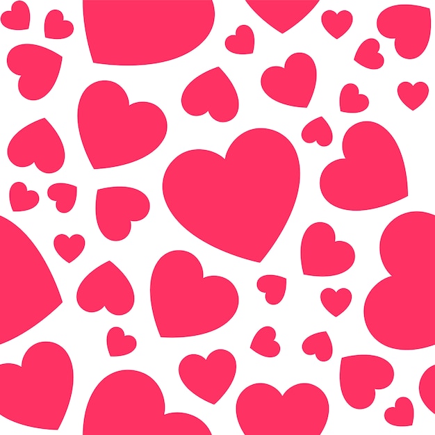 Seamless background with red hearts