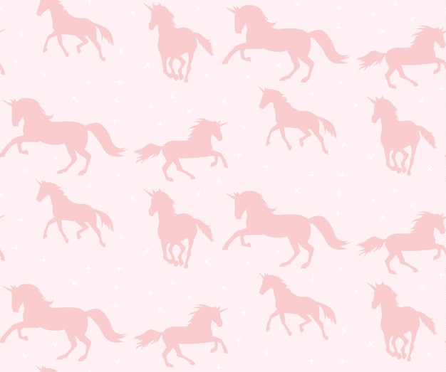 Seamless background with unicorns