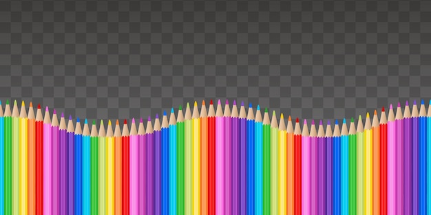 seamless banner with colorful pencils. back to school border