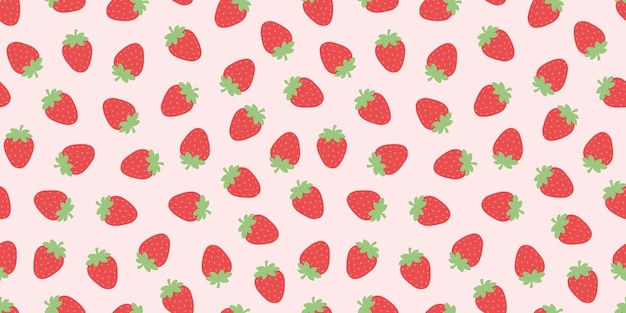 Seamless banner with red strawberries.