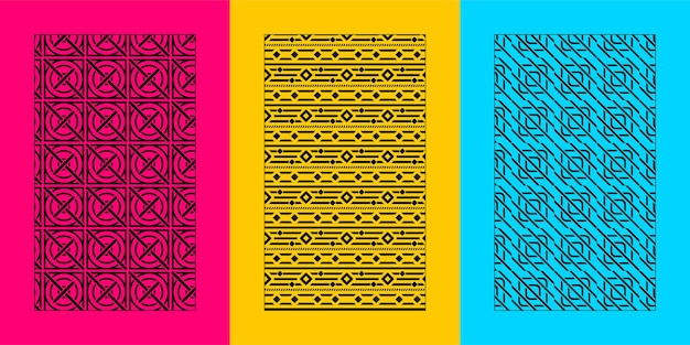 Seamless basic geometric pattern  3 different styles