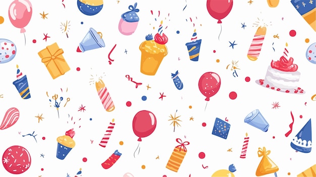 Vector seamless birthday party vector patterns festive celebration designs