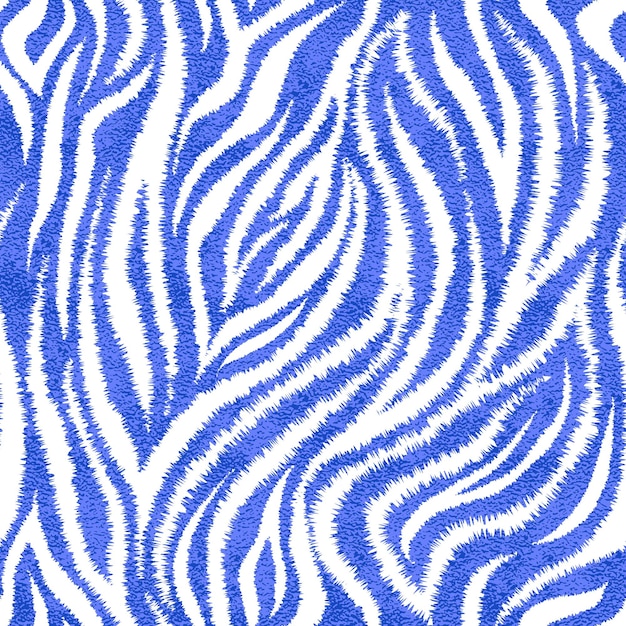 Seamless blue tiger skin pattern Metallic tiger skin print texture background Vector illustration