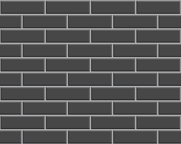 Seamless brick wall Black rectangle brickwall Kitchen background Ceramic pattern Cement backsplash