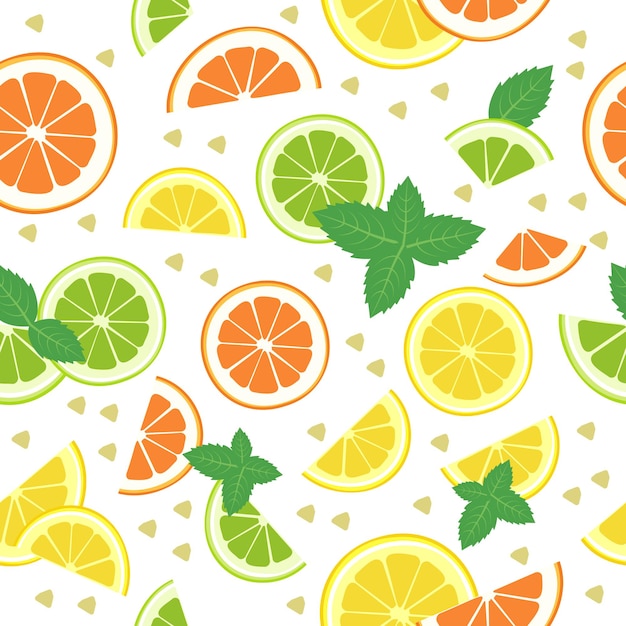 Seamless bright citrus pattern