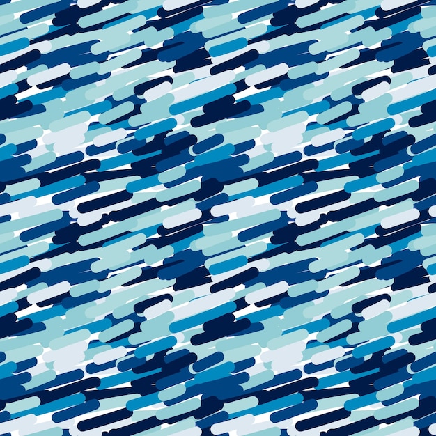 Seamless camouflage pattern in blue and white colors