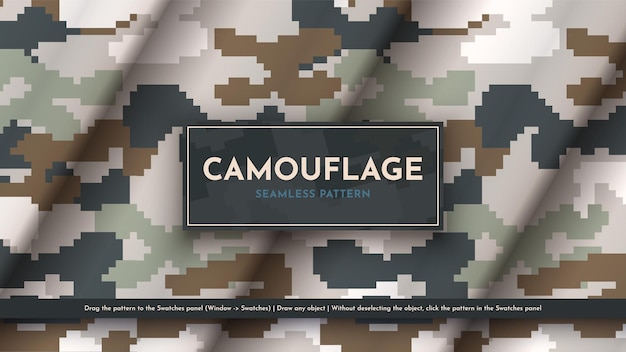 Seamless Camouflage Pattern War Illustration Traditional Military Texture Army Modern Background