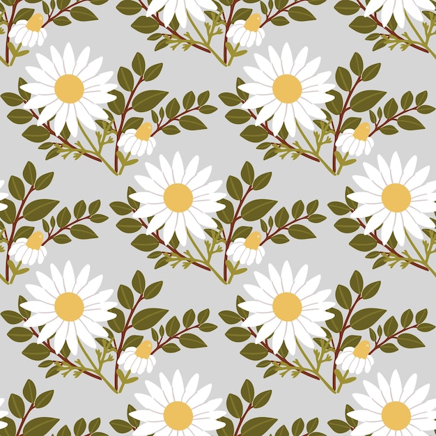 Seamless chamomile pattern For textiles printing wrapping paper