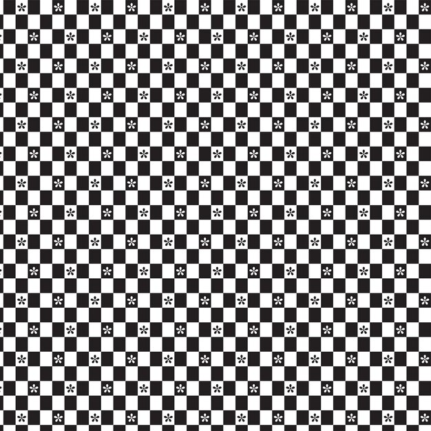 Seamless Checkerboard vector Pattern black amp white