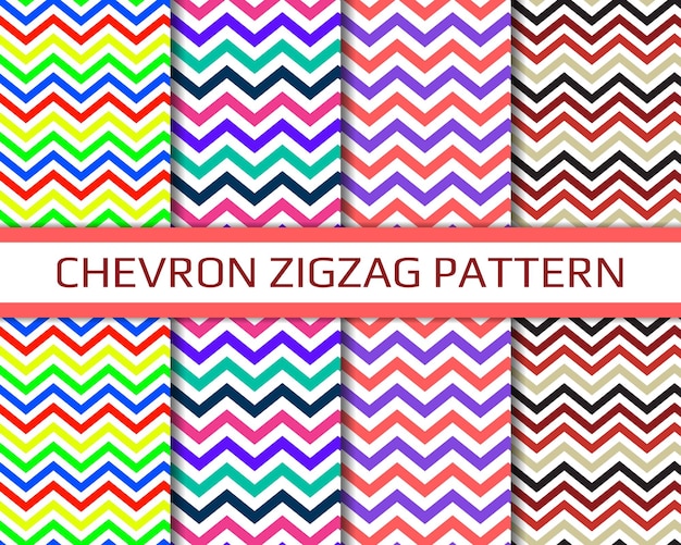 Seamless chevron zigzag pattern set