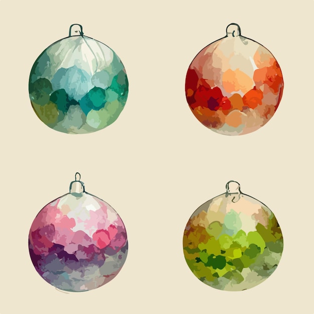 Seamless christmas decoration balls watercolor balls endless pattern Winter holidays