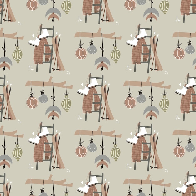 Seamless Christmas pattern. Christmas. Vector pattern.