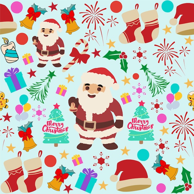 Seamless Christmas pattern with festive elements