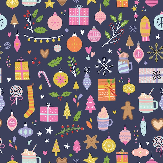 seamless Christmas pattern Xmas and winter