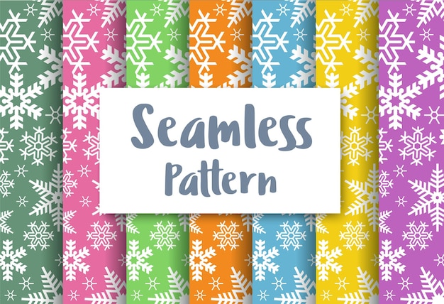 Seamless Christmas snowflakes pattern repeating tiles backdrop