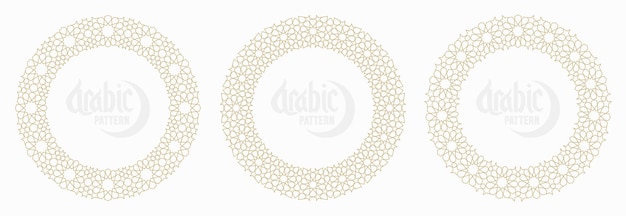 Seamless circle frame pattern in authentic arabian style