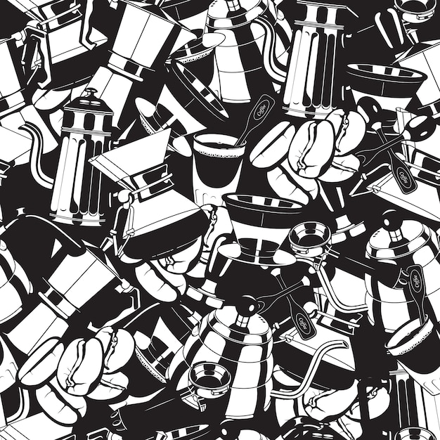 Seamless Coffee Maker Tools  Pattern  