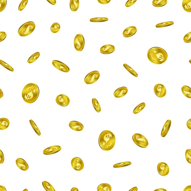 Seamless coins pattern. 