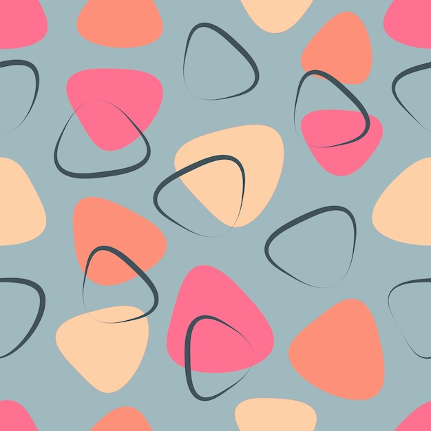 Seamless color pattern with abstract shapes