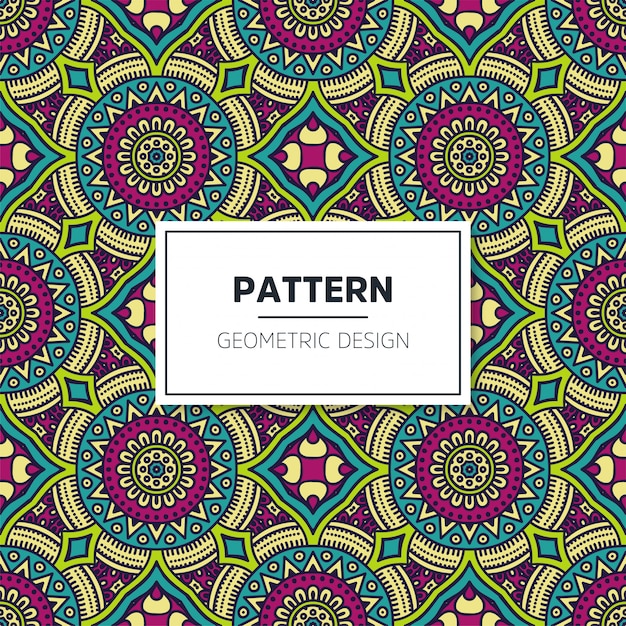 Seamless colored mandala pattern