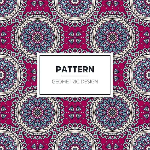 Seamless colored mandala pattern