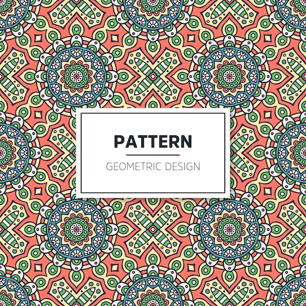 Seamless colored mandala pattern