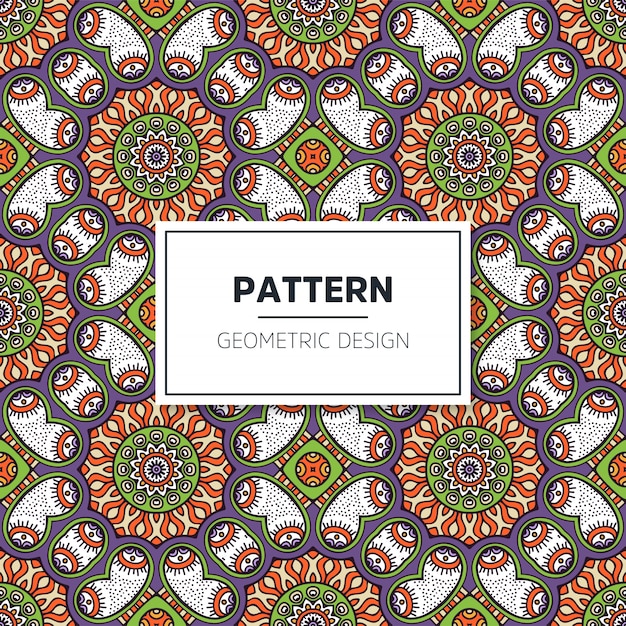 Seamless colored mandala pattern