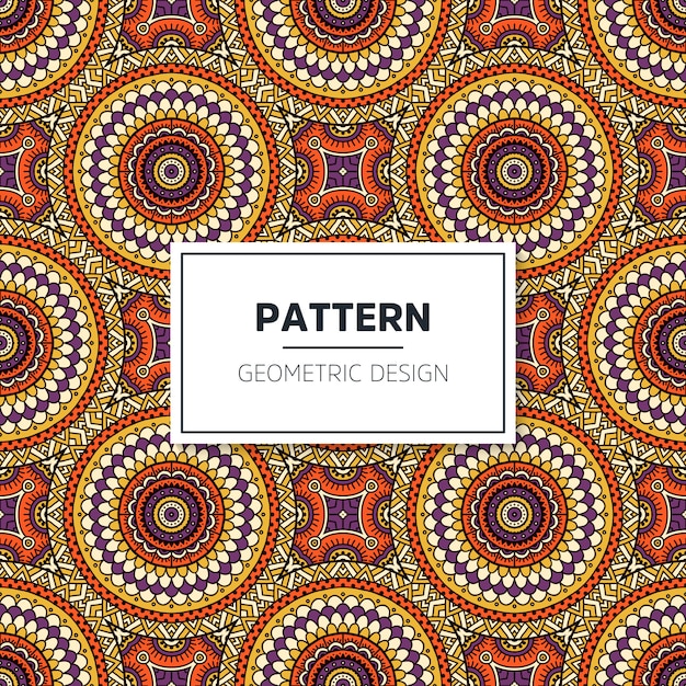 Seamless colored mandala pattern