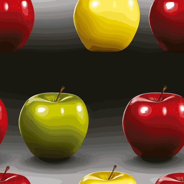 Vector seamless colorful apples pattern