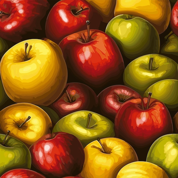 Vector seamless colorful apples pattern