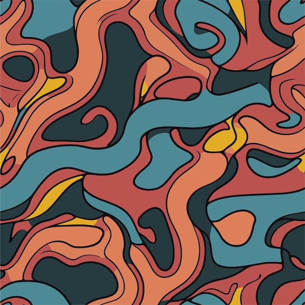 Seamless Colorful Dynamic Lines Pattern