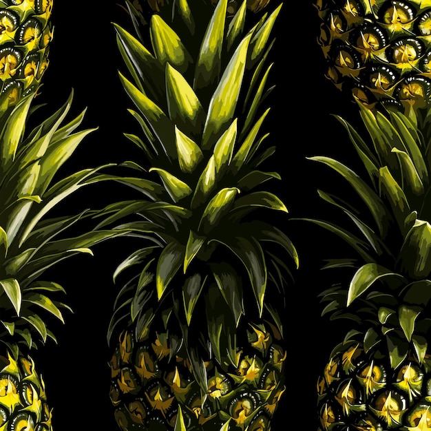 Vector seamless colorful pineapple pattern