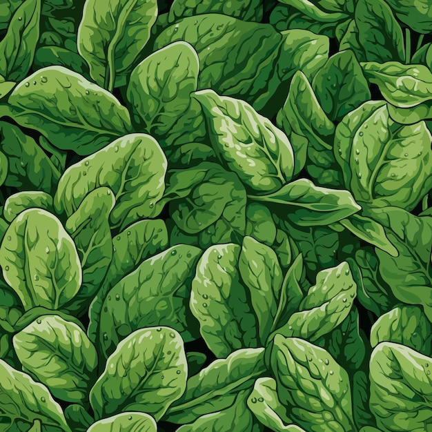 Vector seamless colorful spinach pattern