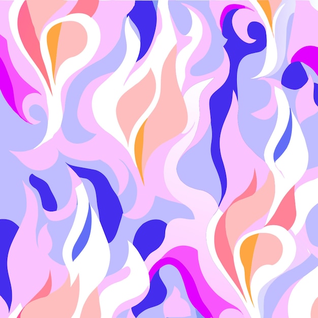 Vector seamless continous background design with multiple light purple and white flames vector