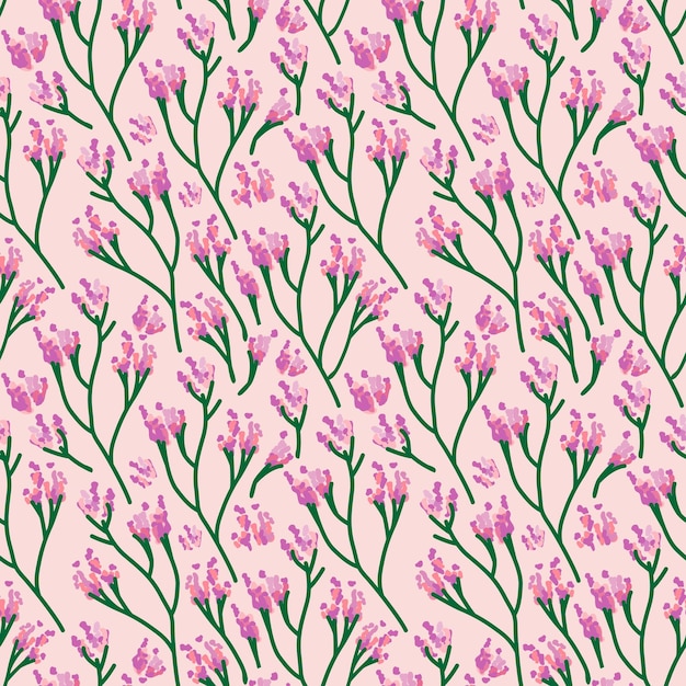 Seamless cute floral vector pattern background Flower pattern on white background