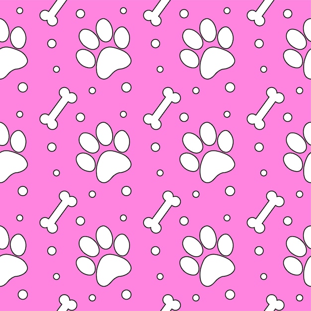 Seamless cute paw pattern endless background for wallpaper cover card and poster designs