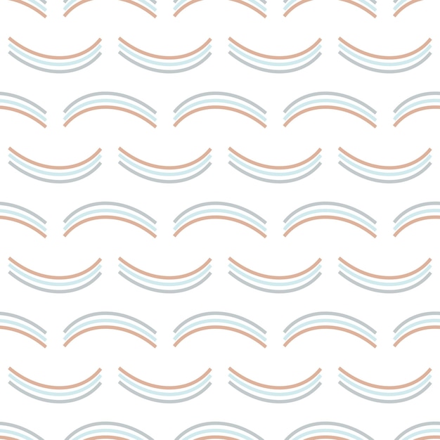 Seamless decorative wavy shape vector pattern